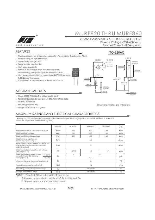 MURF820 JINAN JINGHENG ELECTRONICS