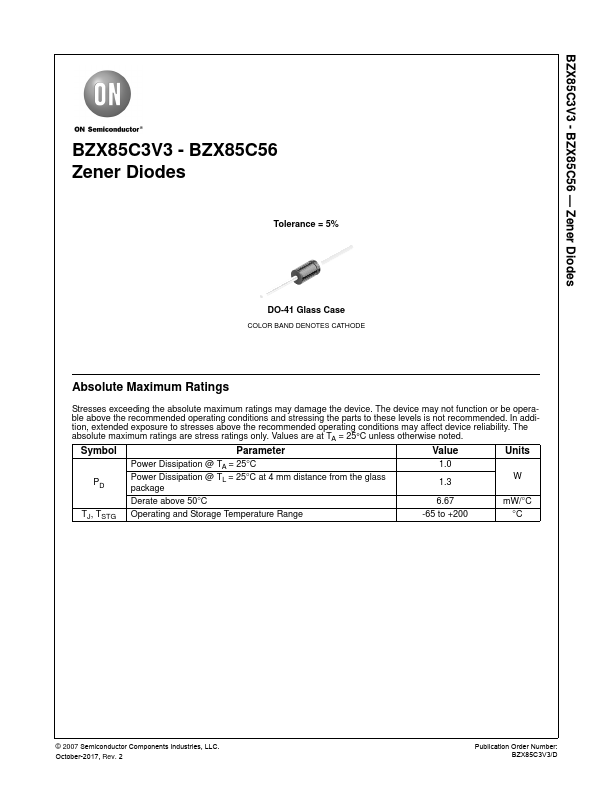 BZX85C56 ON Semiconductor