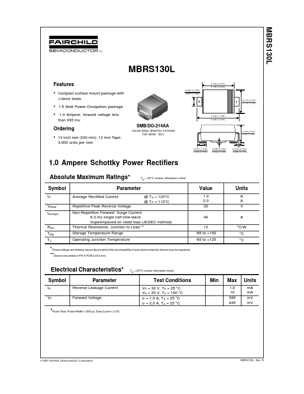 MBRS130 Fairchild Semiconductor
