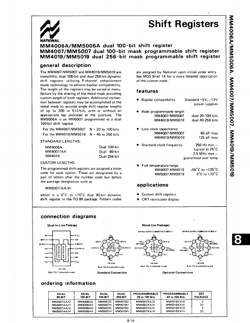 MM5007 National Semiconductor