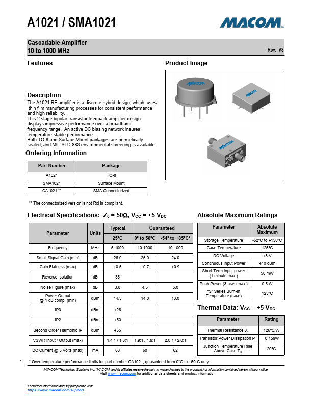 SMA1021 MA-COM