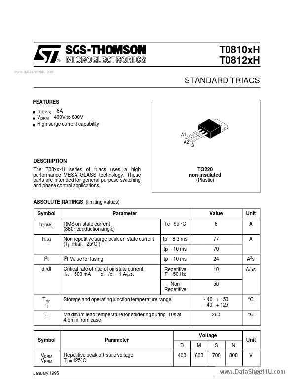 T0812DH SGS-Thomson