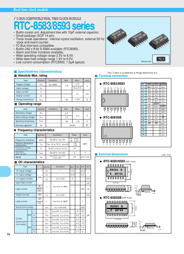 <?=RTC8593?> डेटा पत्रक पीडीएफ