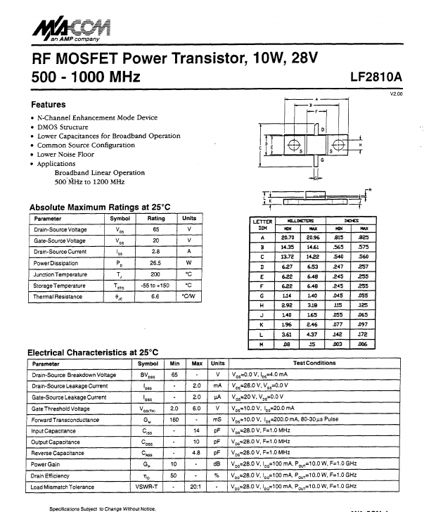 <?=LF2810A?> डेटा पत्रक पीडीएफ