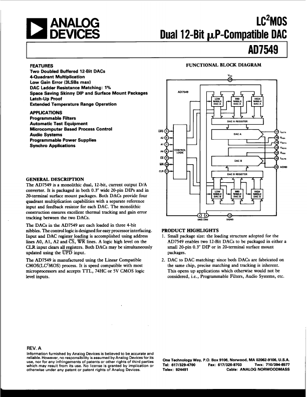 AD7549 Analog Devices