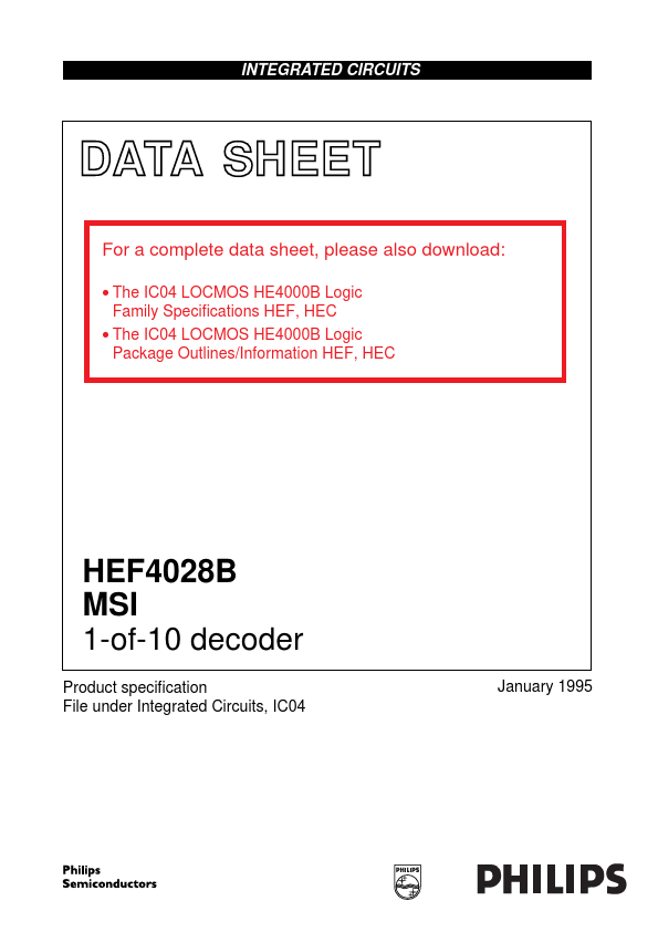 <?=HEF4028B?> डेटा पत्रक पीडीएफ