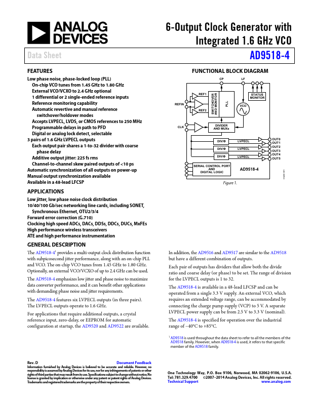 AD9518-4 Analog Devices