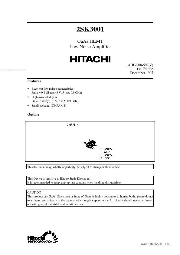 2SK3001 Hitachi Semiconductor