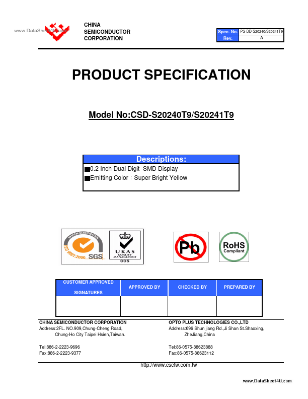 CSD-S20241T9 China Semiconductor