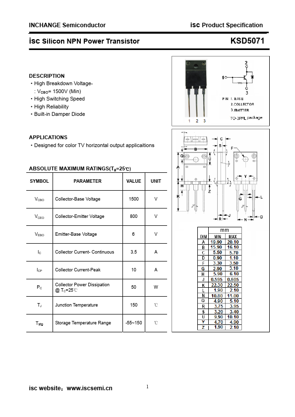 KSD5071 Inchange Semiconductor