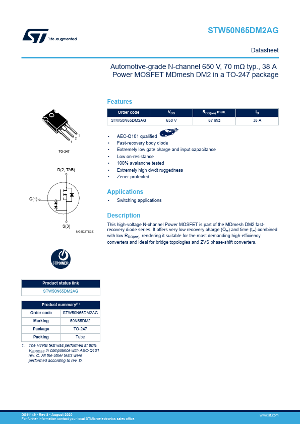 50N65DM2 STMicroelectronics