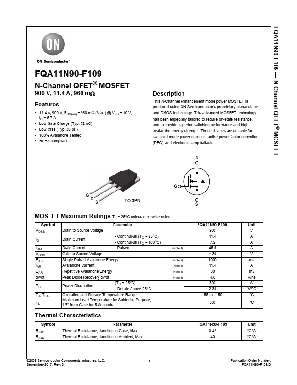 FQA11N90-F109 ON Semiconductor