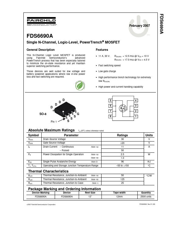 FDS6690A Fairchild Semiconductor