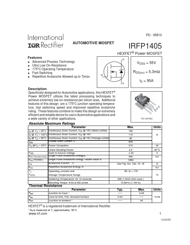 IRFP1405 International Rectifier