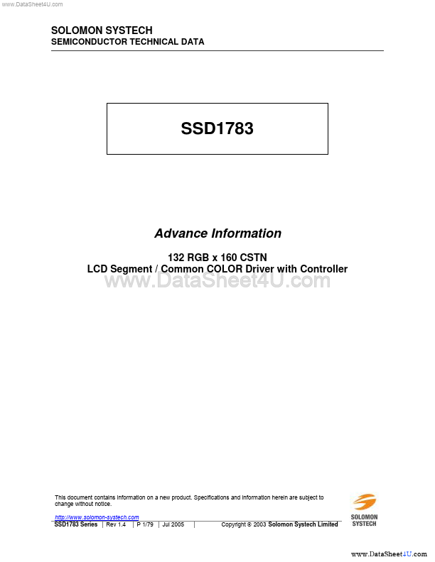 SSD1783 Solomon Systech