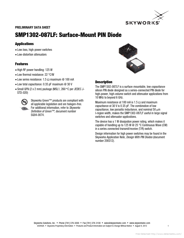 SMP1302-087LF Skyworks Solutions