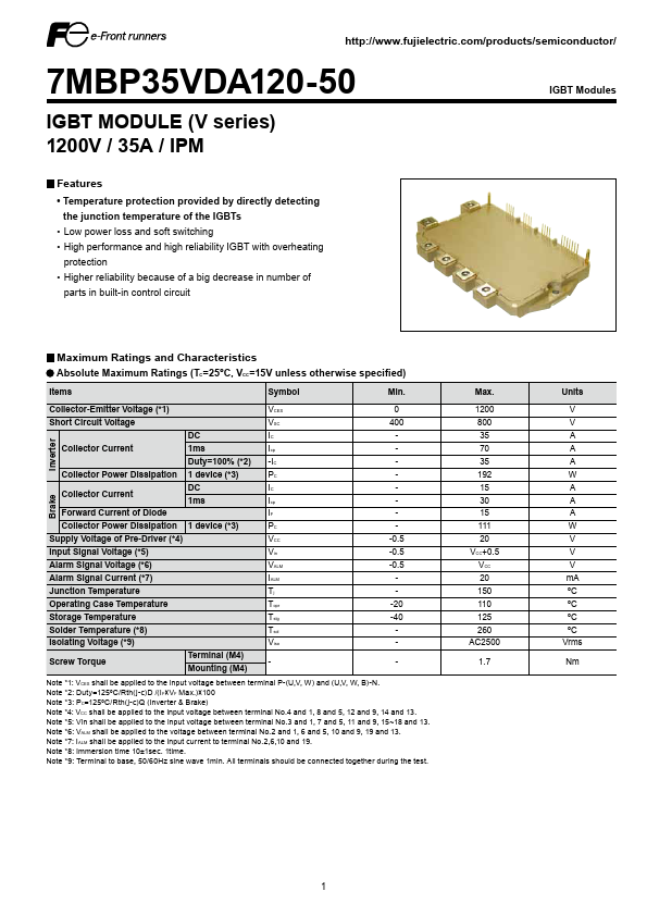 <?=7MBP35VDA120-50?> डेटा पत्रक पीडीएफ