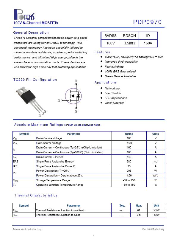 PDP0970 Potens semiconductor