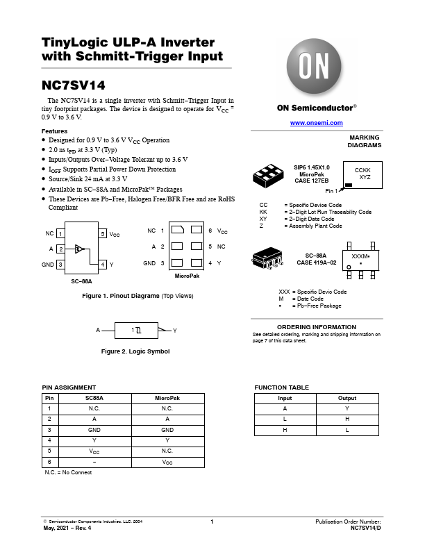 NC7SV14 ON Semiconductor