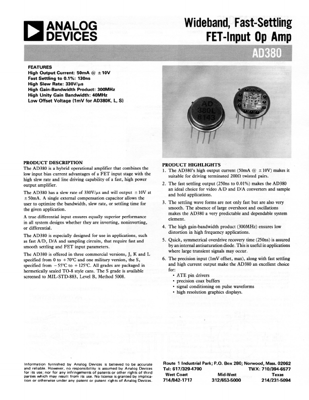 AD380 Analog Devices