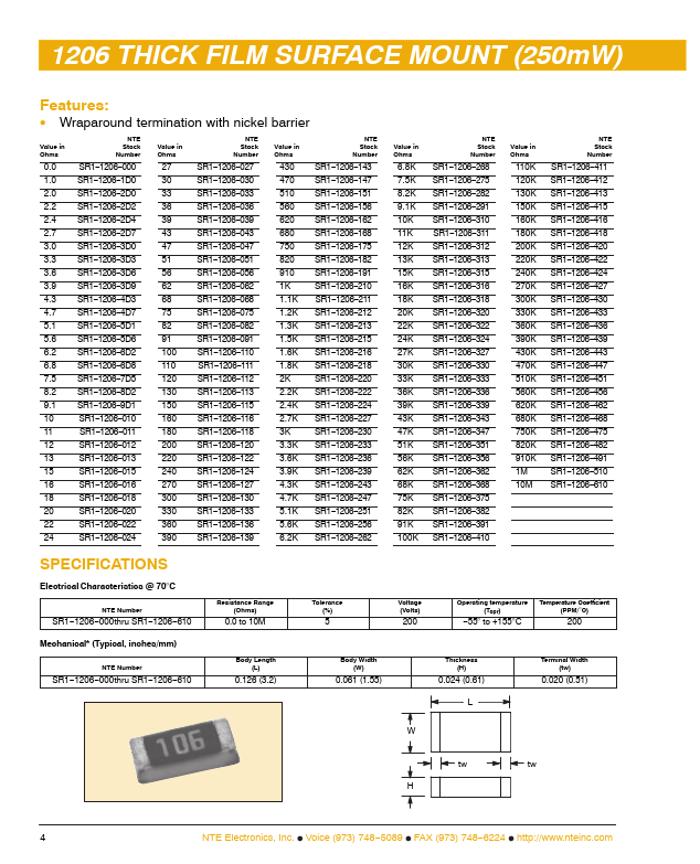 SR1-1206-018 NTE