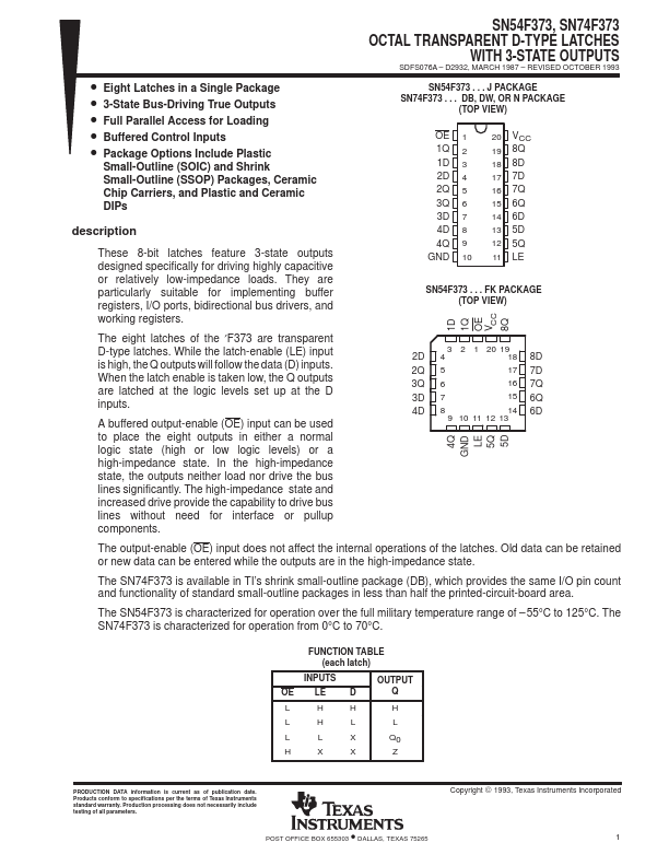 74F373 Texas Instruments