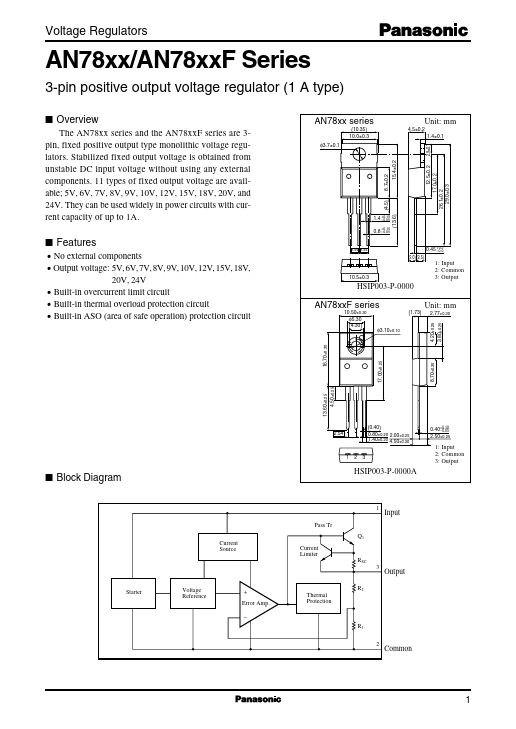 AN7820 Panasonic Semiconductor