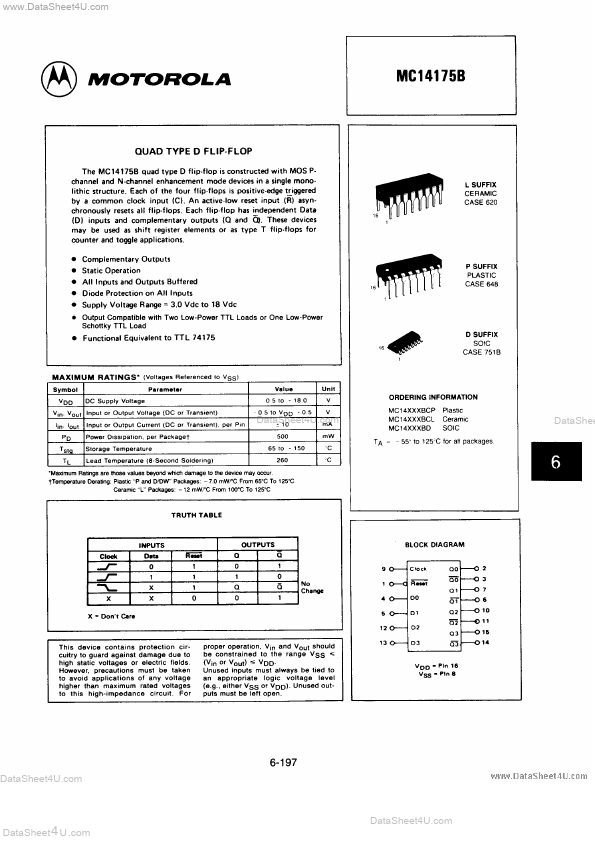 MC14175B Motorola Semiconductor