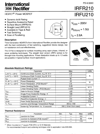 IRFU210 International Rectifier