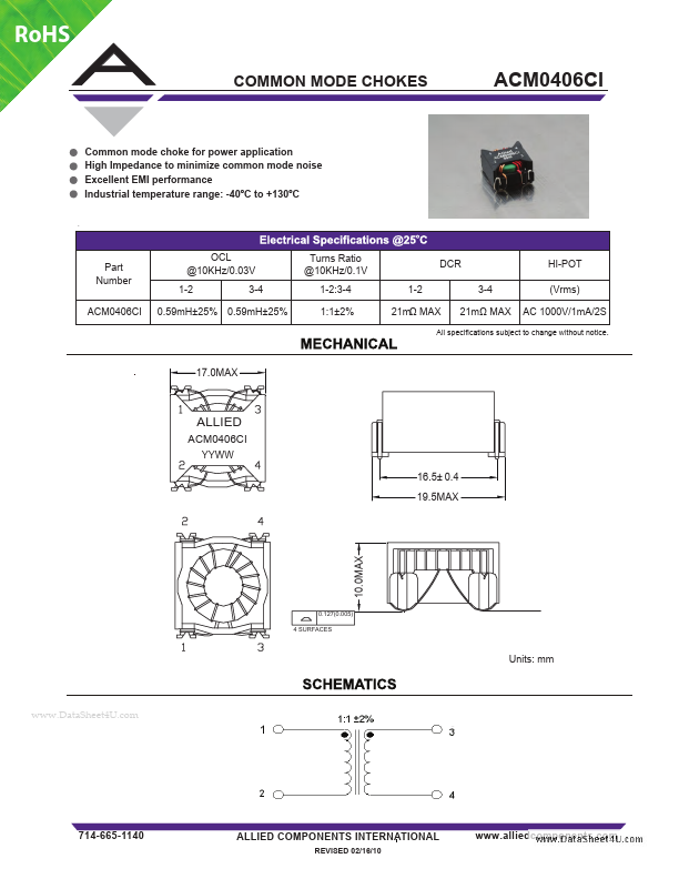 <?=ACM0406CI?> डेटा पत्रक पीडीएफ