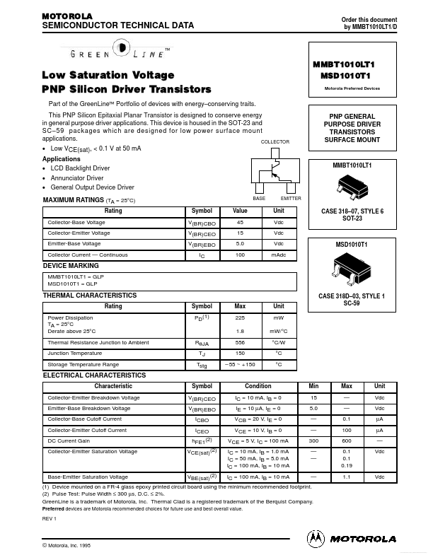 MSD1010T1 Motorola