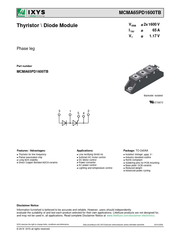 <?=MCMA65PD1600TB?> डेटा पत्रक पीडीएफ