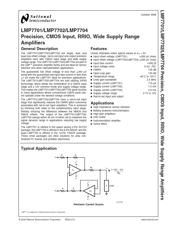LMP7702 National Semiconductor