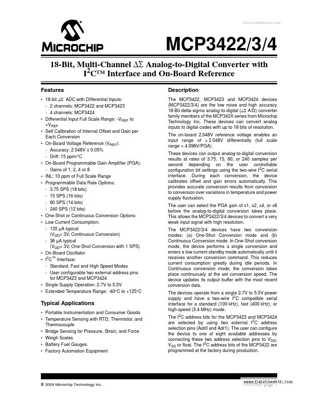 MCP3423 Microchip Technology