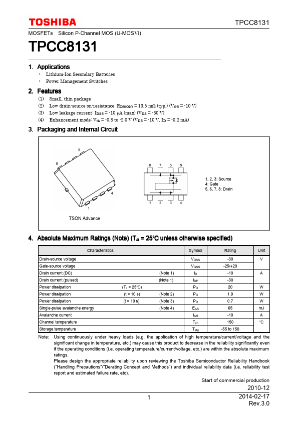 TPCC8131 Toshiba Semiconductor