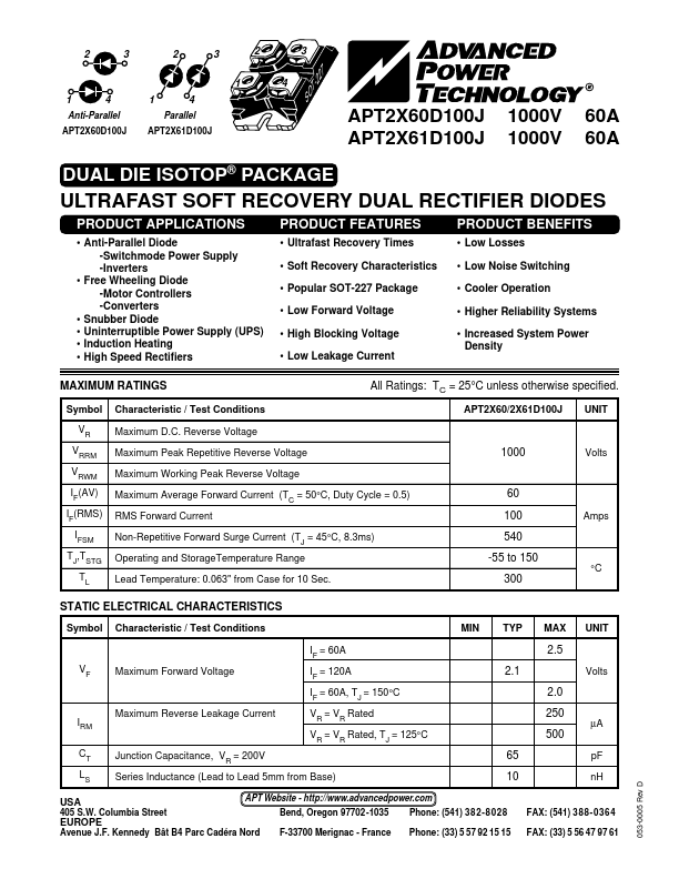 <?=APT2X61D100J?> डेटा पत्रक पीडीएफ