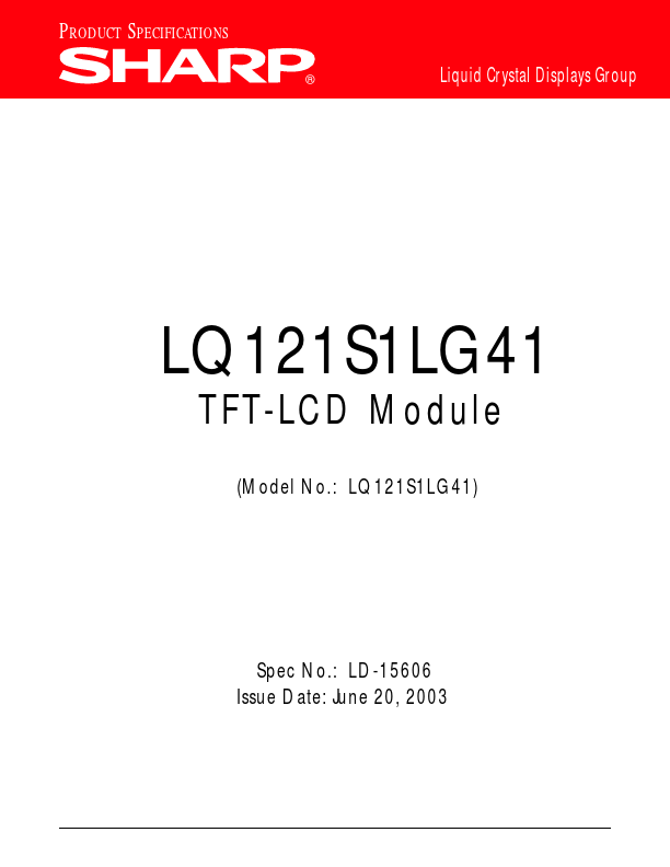 LQ121S1LG41 Sharp Electrionic Components