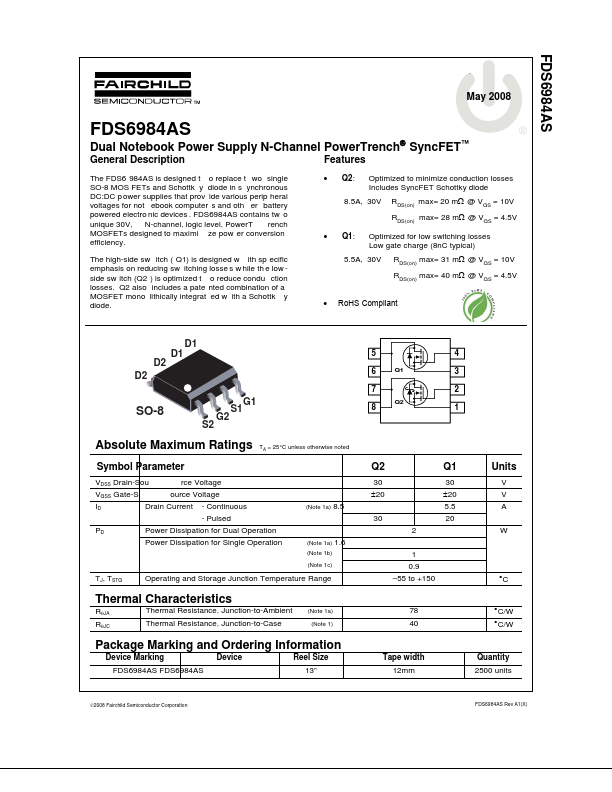 FDS6984AS Fairchild Semiconductor