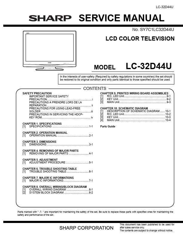 LC-32D44U Sharp