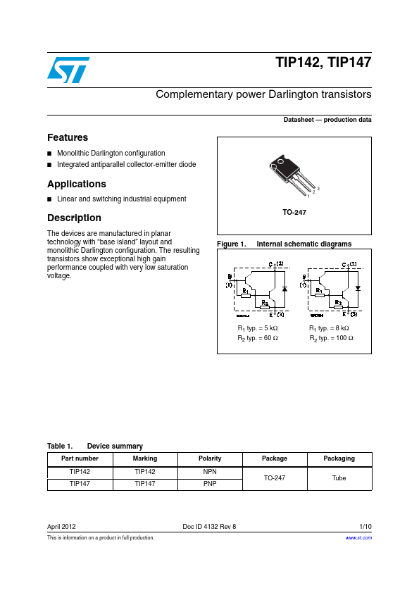 TIP142 STMicroelectronics