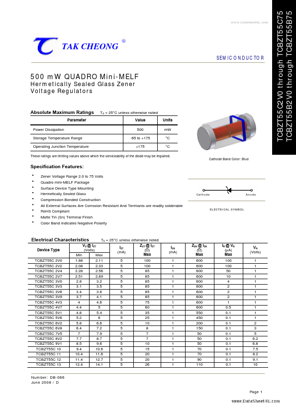 TCBZT55B2V7 Tak Cheong Electronics