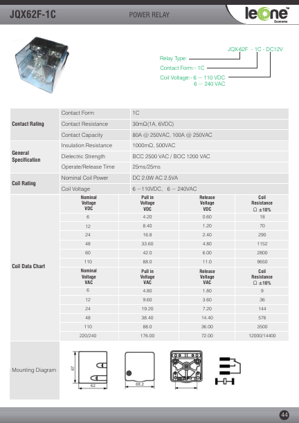 JQX62F-1C-DC24V