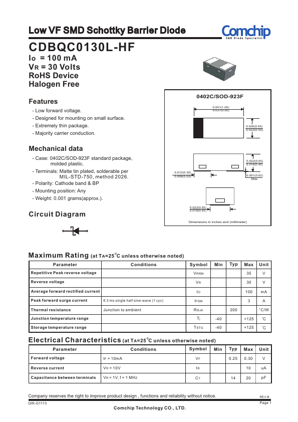 CDBQC0130L-HF