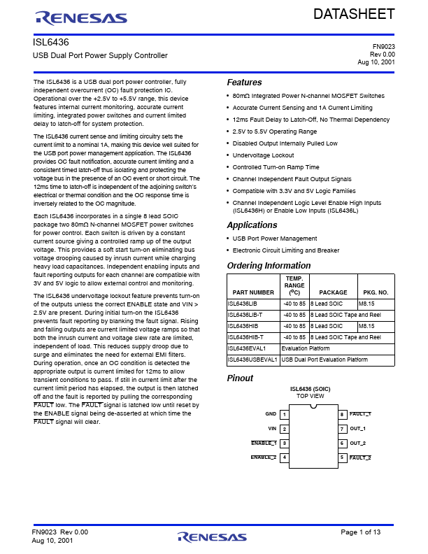 ISL6436 Renesas