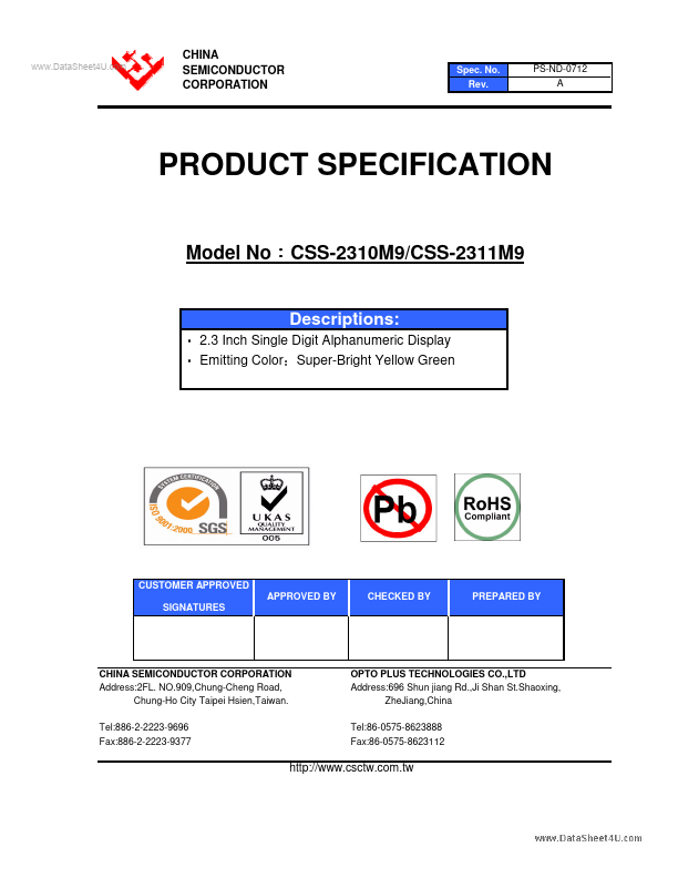 CSS-2310M9 China Semiconductor Corporation