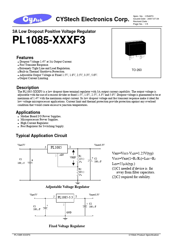 PL1085-1.5F3 CYStech