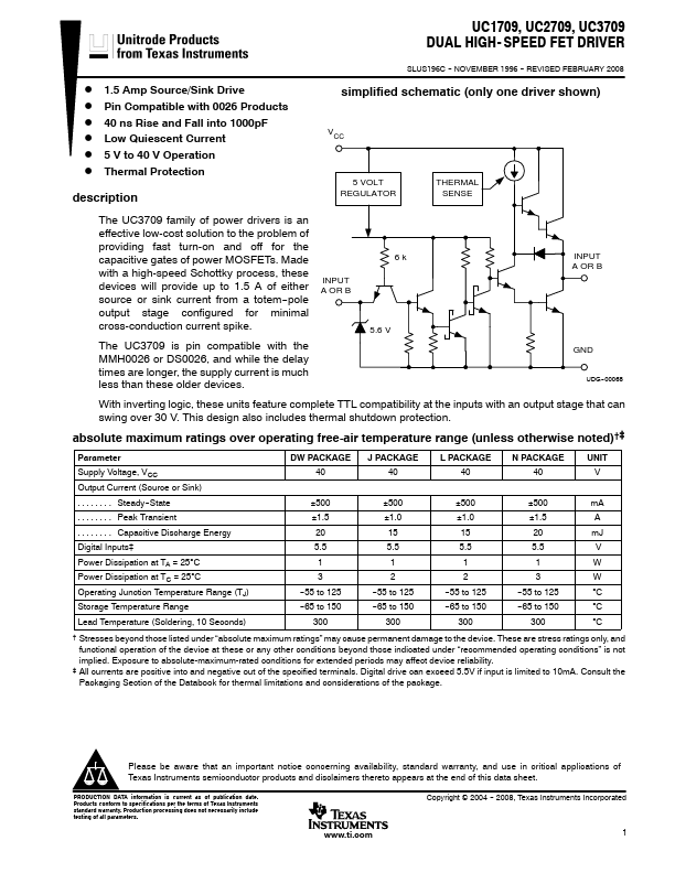 UC1709 Texas Instruments