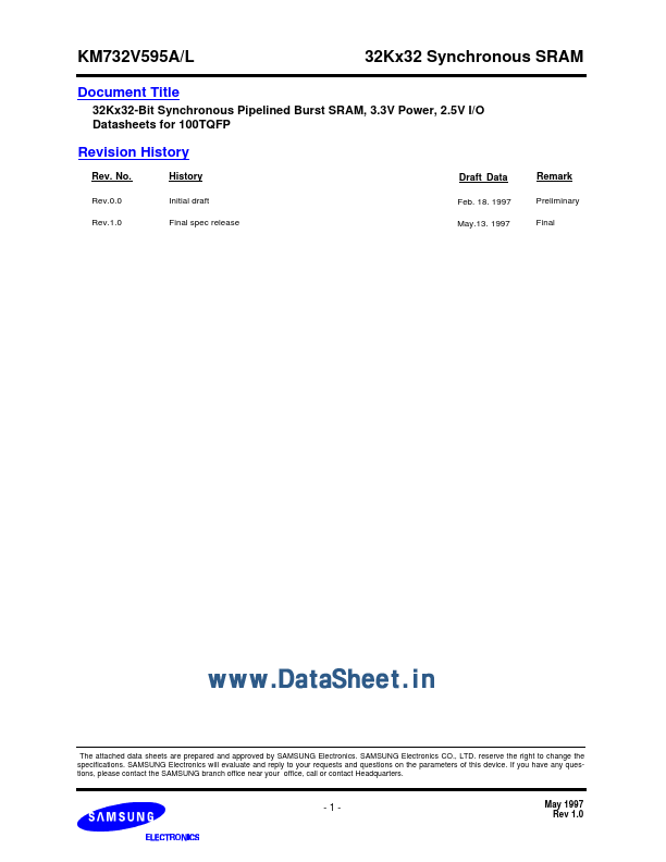 <?=KM732V595L?> डेटा पत्रक पीडीएफ