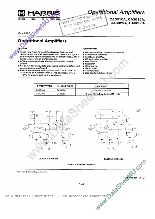 CA3010A Harris Semiconductor