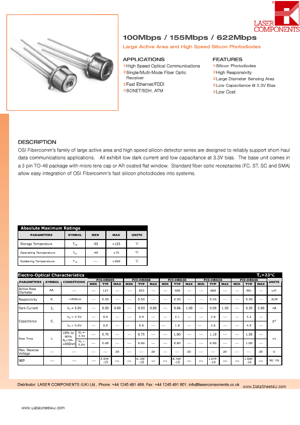 FCI-HR020 Laser Components